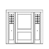 2-panel with modified prairie-style sidelites
Unit Dimension 88-1/2" x 86"
Door Dimension 48" x 84"
Panel - flat
Glazing - IG, SDL